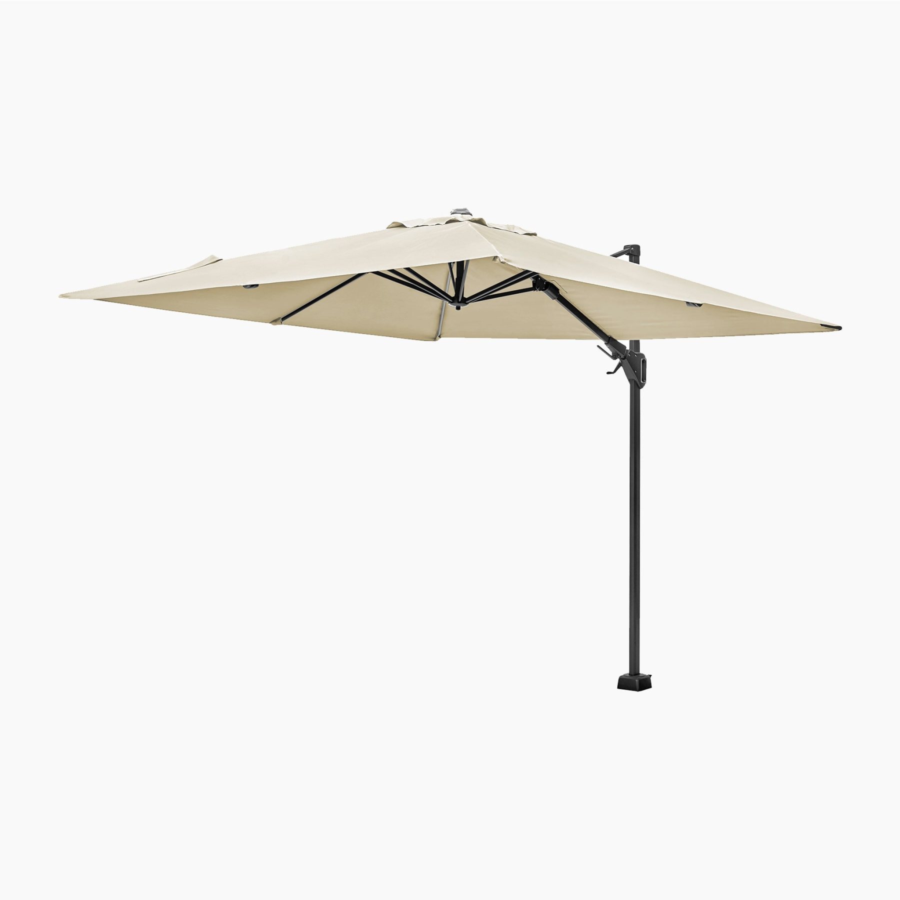 Voyager T2 2.7m Square Cantilever Parasol in Champagne with 90kg Granite Base
