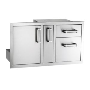 Fire Magic Premium Flush 36-Inch Access Door w/ Platter Storage and Double Drawer Combo (Soft Close) - 53816SC