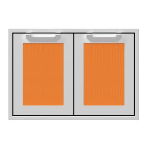 Hestan 30-Inch Double Access Doors w/ Recessed Marquise Accented Panels in Orange - AGAD30-OR
