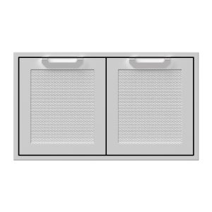 Hestan 36-Inch Double Access Doors w/ Recessed Marquise Accented Panels in Stainless Steel - AGAD36