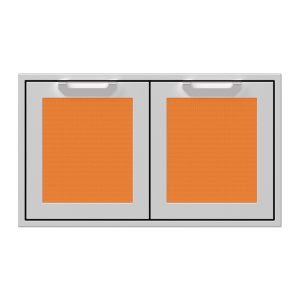 Hestan 36-Inch Double Access Doors w/ Recessed Marquise Accented Panels in Orange - AGAD36-OR