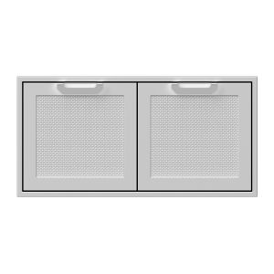 Hestan 42-Inch Double Access Doors w/ Recessed Marquise Accented Panels in Stainless Steel - AGAD42