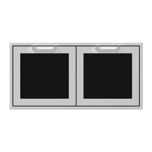 Hestan 42-Inch Double Access Doors w/ Recessed Marquise Accented Panels in Black - AGAD42-BK