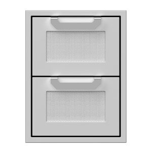 Hestan 16-Inch Double Drawers w/ Recessed Marquise Accented Panels in Stainless Steel - AGDR16
