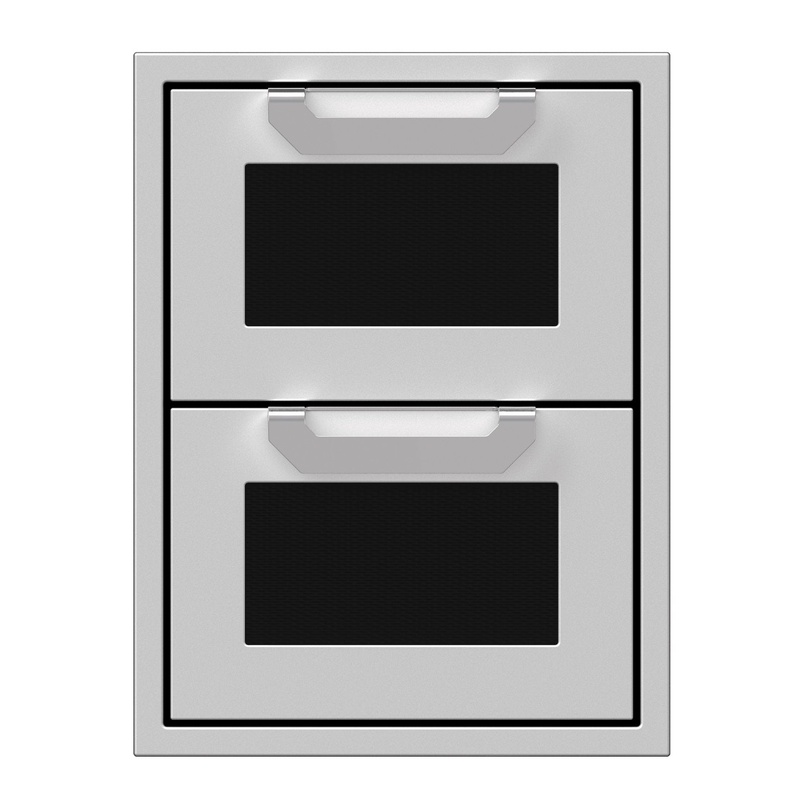 Hestan 16-Inch Double Drawers w/ Recessed Marquise Accented Panels in Black - AGDR16-BK