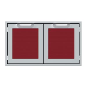 Hestan 36-Inch Double Door Sealed Pantry Storage w/ Recessed Marquise Accented Panels in Burgundy - AGLP36-BG