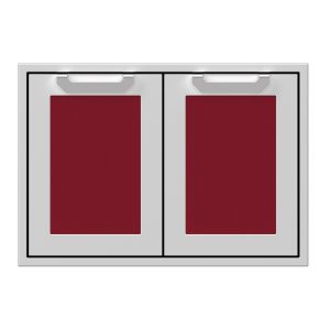 Hestan 30-Inch Double Access Door Propane Tank and Storage Cabinet w/ Recessed Marquise Accent Panel in Burgundy - AGSD30-BG