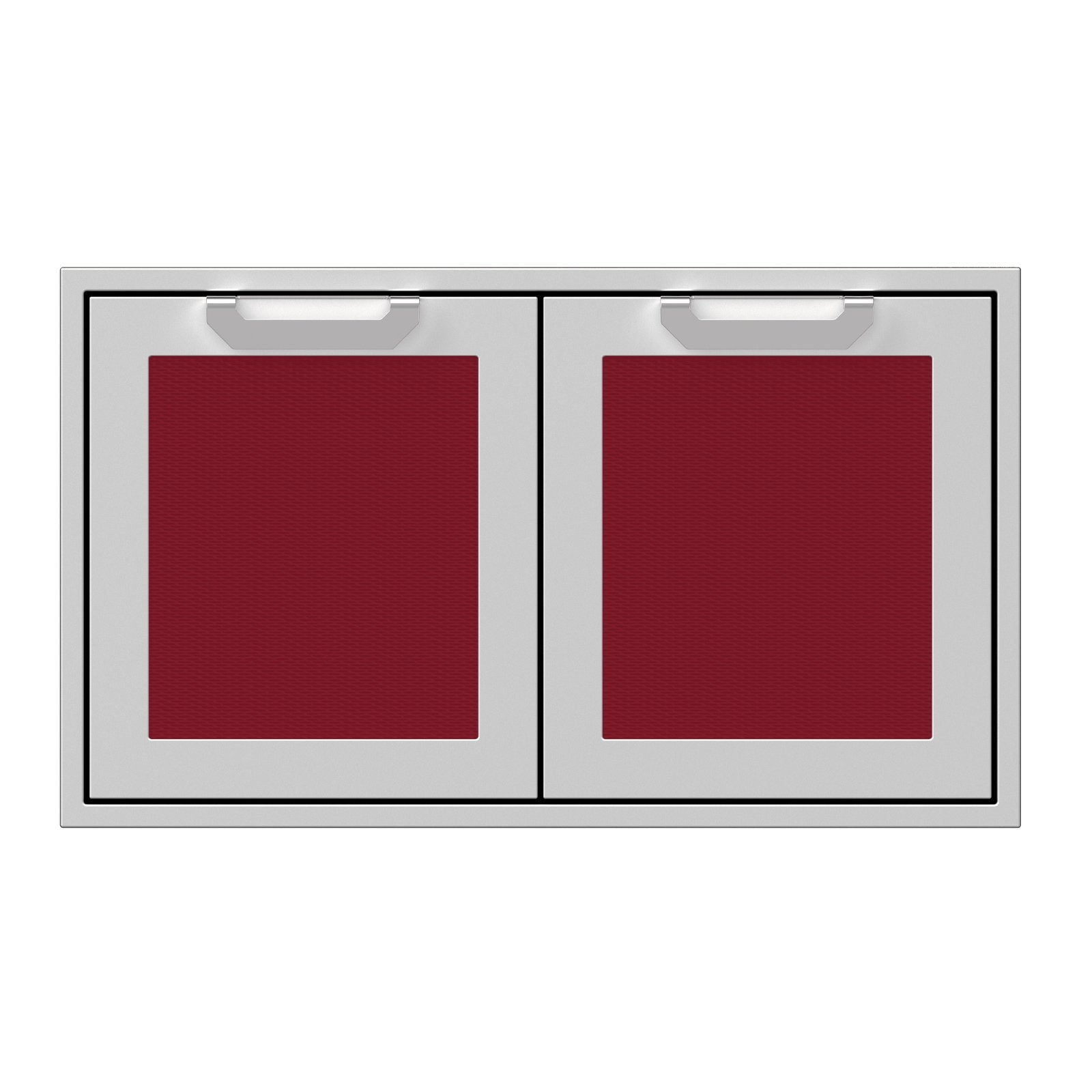 Hestan 36-Inch Double Access Door Propane Tank and Storage Cabinet w/ Recessed Marquise Accent Panel in Burgundy - AGSD36-BG