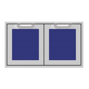 Hestan 36-Inch Double Access Door Propane Tank and Storage Cabinet w/ Recessed Marquise Accent Panel in Blue - AGSD36-BU