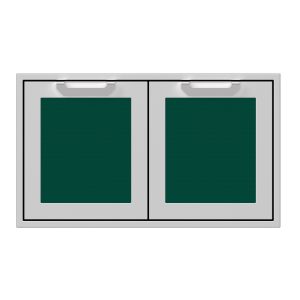 Hestan 36-Inch Double Access Door Propane Tank and Storage Cabinet w/ Recessed Marquise Accent Panel in Green - AGSD36-GR