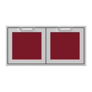 Hestan 42-Inch Double Access Door Propane Tank and Storage Cabinet w/ Recessed Marquise Accent Panel in Burgundy - AGSD42-BG