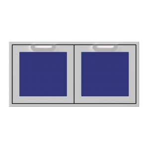 Hestan 42-Inch Double Access Door Propane Tank and Storage Cabinet w/ Recessed Marquise Accent Panel in Blue - AGSD42-BU