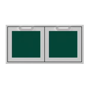 Hestan 42-Inch Double Access Door Propane Tank and Storage Cabinet w/ Recessed Marquise Accent Panel in Green - AGSD42-GR