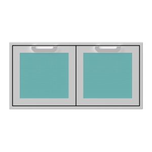Hestan 42-Inch Double Access Door Propane Tank and Storage Cabinet w/ Recessed Marquise Accent Panel in Turquoise - AGSD42-TQ