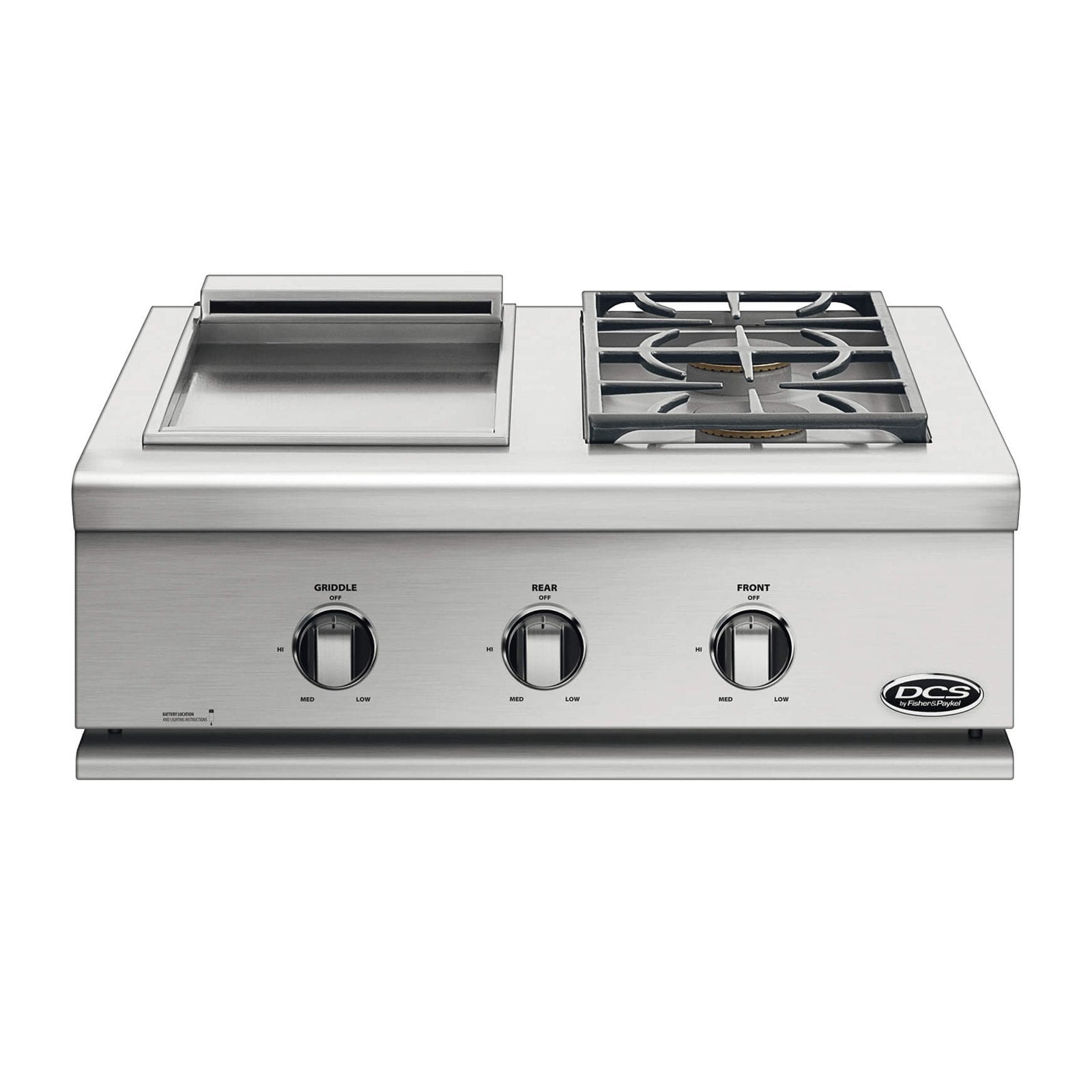 DCS Series 7 30-Inch Built-In Natural Gas Double Side Burner w/ Griddle - BFGC-30BGD-N
