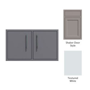 Canyon Series Shaker Style 40"w by 18"h Under-Grill Double Door Enclosure In Textured White - CAN013-F01-Shaker-TexturedWhite