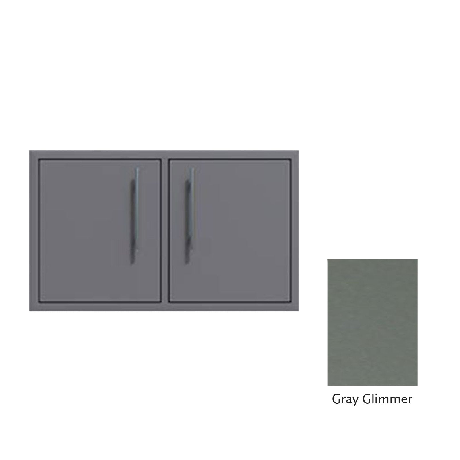 Canyon Series 32"w by 18"h Under-Grill Double Door Enclosure In Grey Glimmer - CAN018-F01-TexturedGreyGlimmer