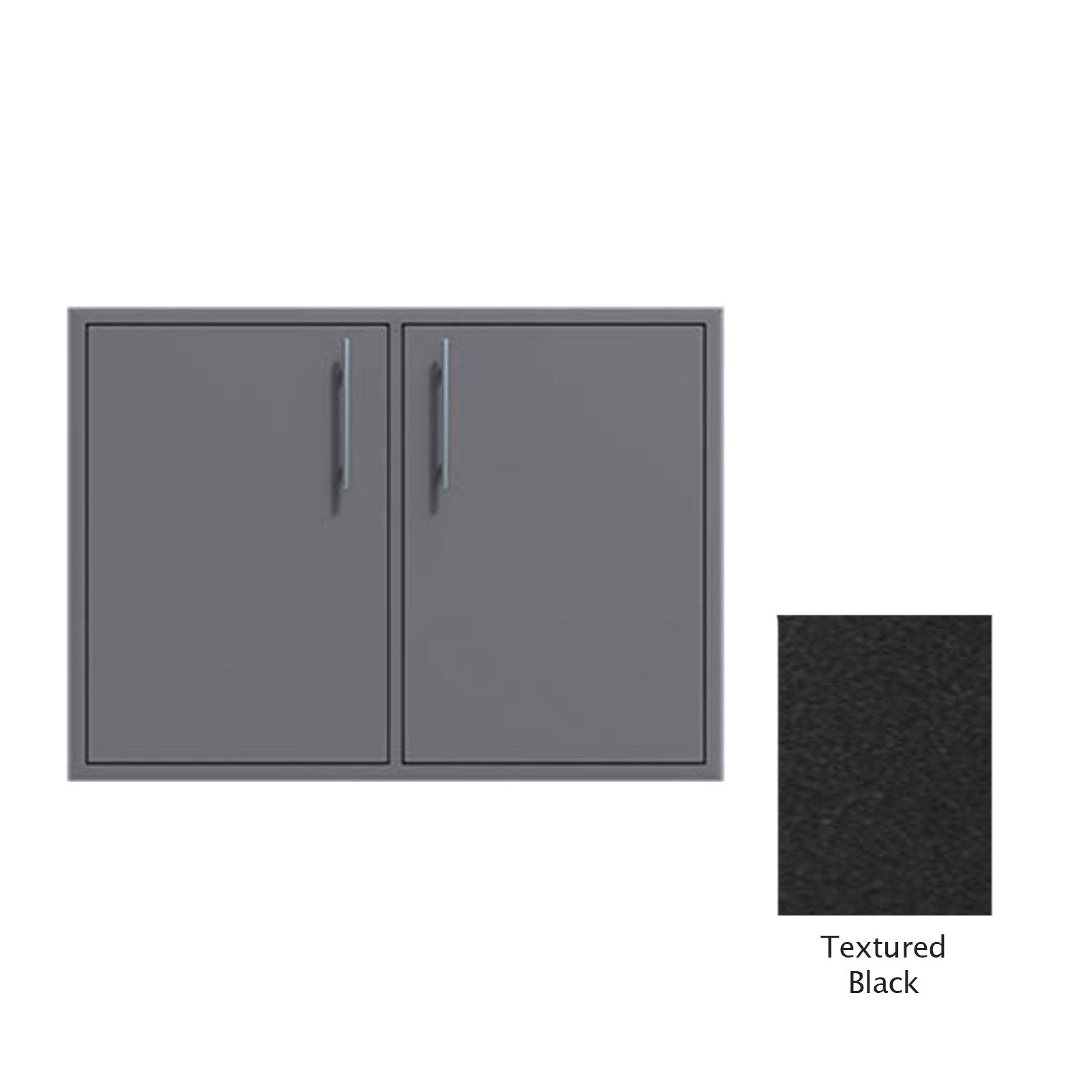 Canyon Series 30"w by 29"h Double Door Enclosure w/ Adj. Shelf In Textured Black - CAN008-F01-TexturedBlack