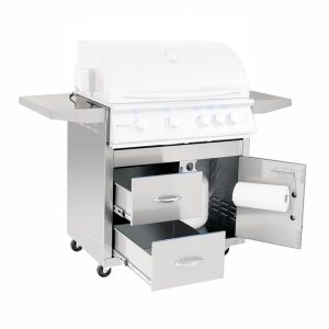 Summerset Pro Series Stainless Steel Fully Assembled Door and 2 Drawer Combo Cart For 32-Inch Sizzler and Sizzler Pro Grills (Cart Only) - CART-SIZ32-DC