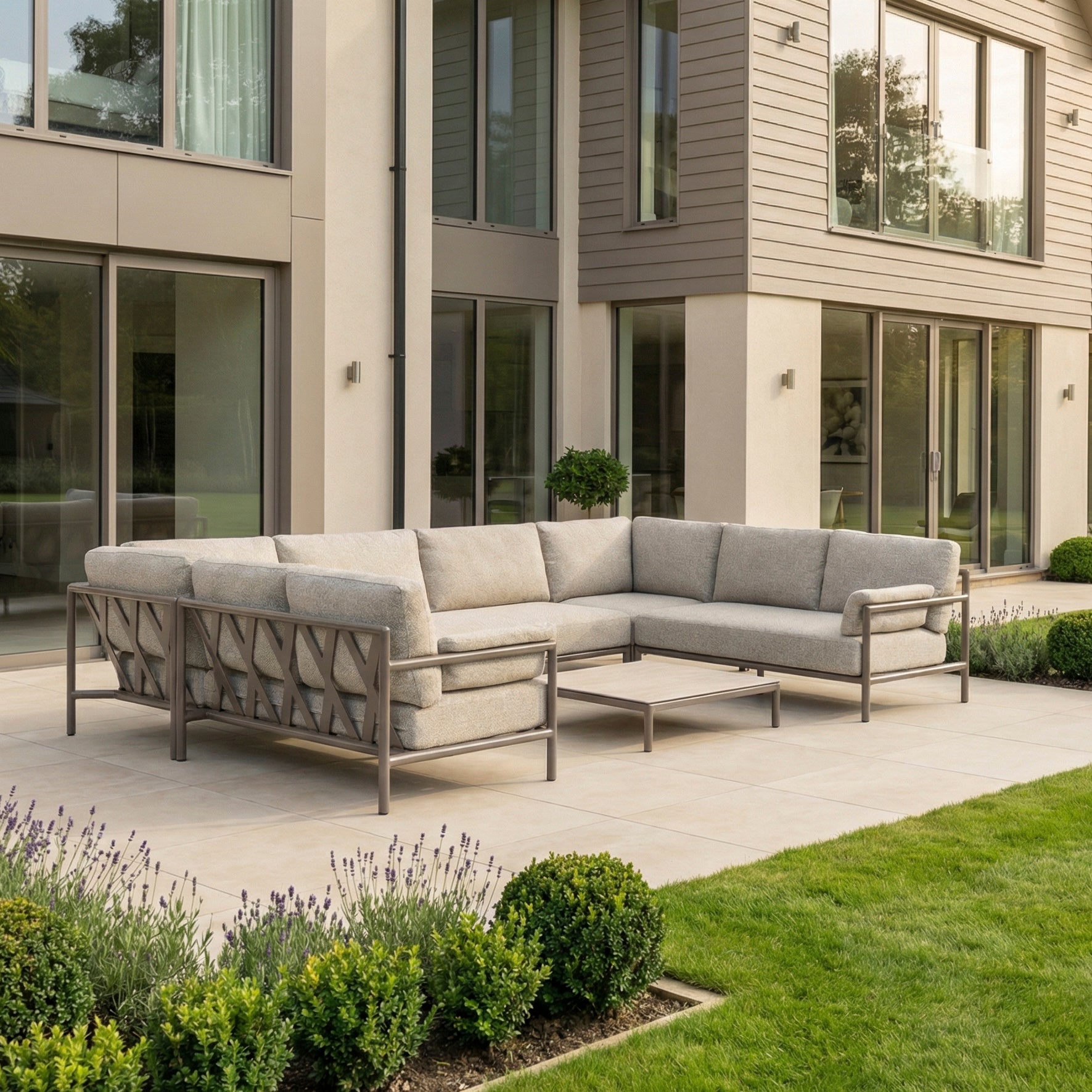 Sorelli U Shape Corner Sofa Set in Oatmeal product detail