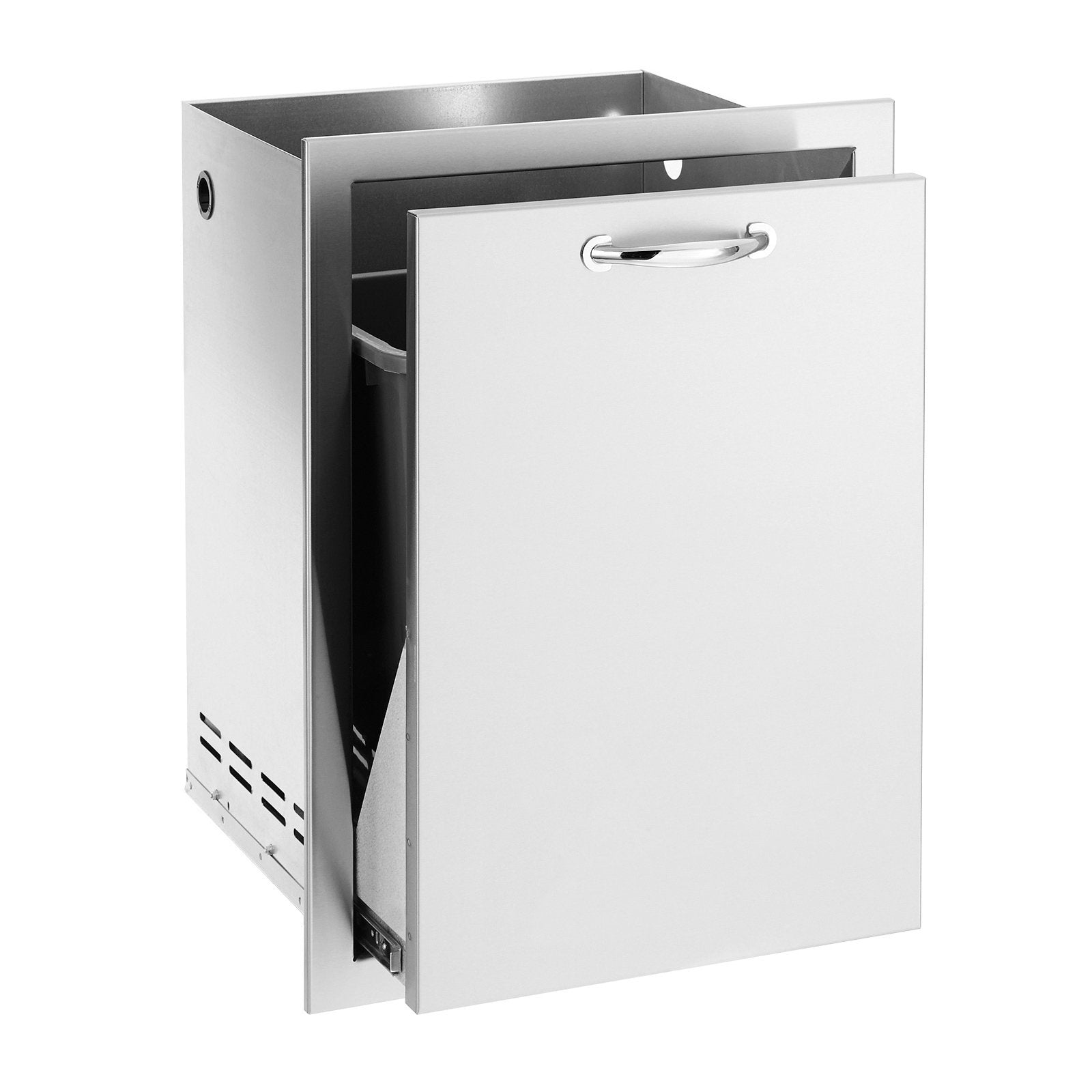 Summerset 20-Inch North American Stainless Steel Trash Pullout Drawer w/ 10 Gallon Trash Bin - SSTD1-20