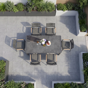 Tellaro 6 Seat Extending Dining Set in Grey (Ex Display)