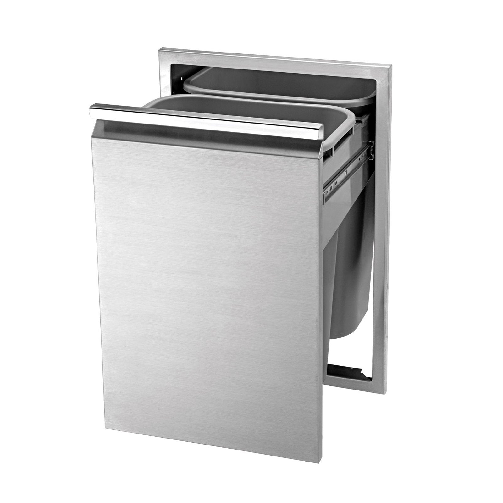 Twin Eagles 18-Inch Tall Double Trash Drawer, (2 Trash Bins Included) - TEPD182T-B