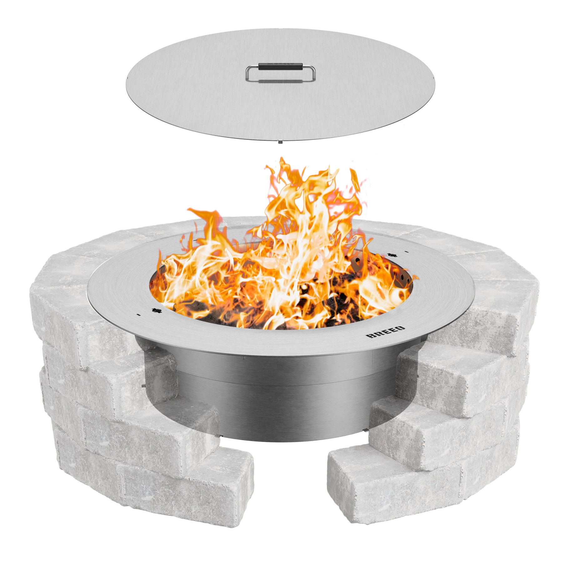 Zentro Stainless Steel Smokeless Fire Pit Insert