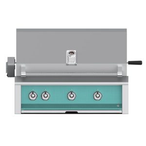 Hestan ASPIRE Grill Built-In 3 U-Burner Rotisserie 36" - Natural Gas - Pacific Fog
