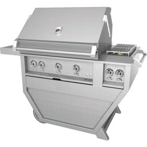 Hestan 36" Grill & Deluxe Cart 3 Trellis Burners Rotisserie - Natural Gas - Stealth