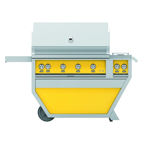 Hestan 42" Grill & Deluxe Cart 4 Trellis Burners Rotisserie - Liquid Propane - Sol