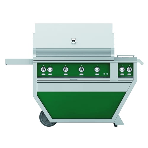 Hestan 42" Grill & Deluxe Cart 4 Trellis Burners Rotisserie - Natural Gas - Froth