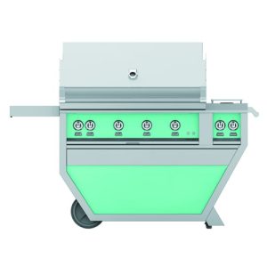 Hestan 42" Grill & Deluxe Cart 4 Trellis Burners Rotisserie - Natural Gas - Pacific Fog