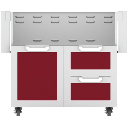 Hestan 36" Grill Cart Single Door & Double Drawer Soft Close - Burgundy