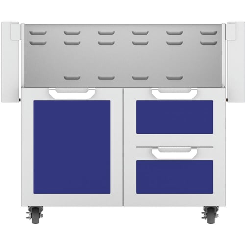 Hestan 36" Grill Cart Single Door & Double Drawer Soft Close - Bora Bora Blue
