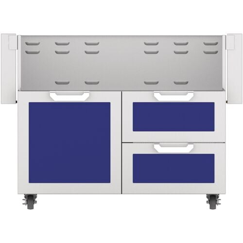 Hestan 34" Grill Cart Single Door & Double Drawer Soft Close - Bora Bora Blue