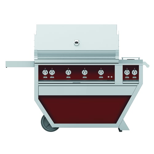 Hestan 42" Grill & Deluxe Cart 3 Trellis burners 1 Sear Burner R - Natural Gas - Burgundy