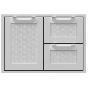 Hestan 30" Double Drawer & Storage Door Combo Recessed Marquise Acc - Marshmallow