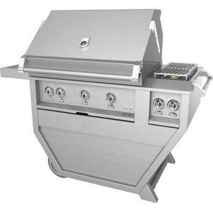 Hestan 36" Grill & Deluxe Cart 3 Trellis Burners Rotisserie - Liquid Propane - Marshmallow