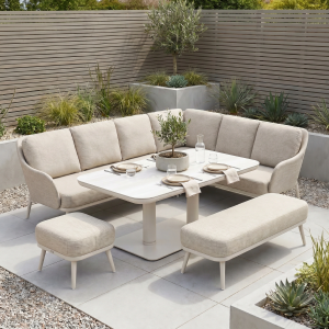 Alva Corner Dining Set with Rising Table in Fawn
