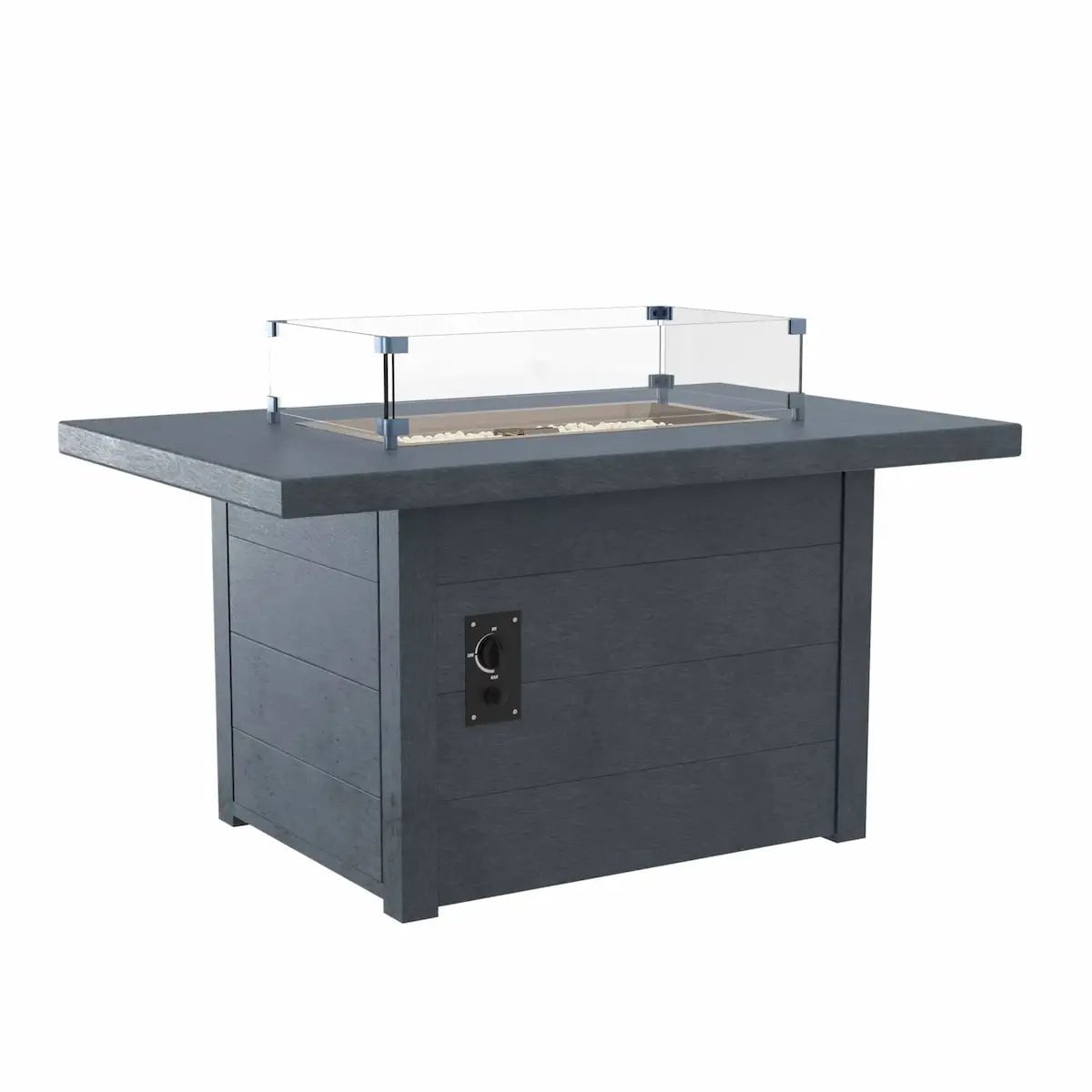 C.R. Plastic Products Rectangular Fire Table in Slate Grey