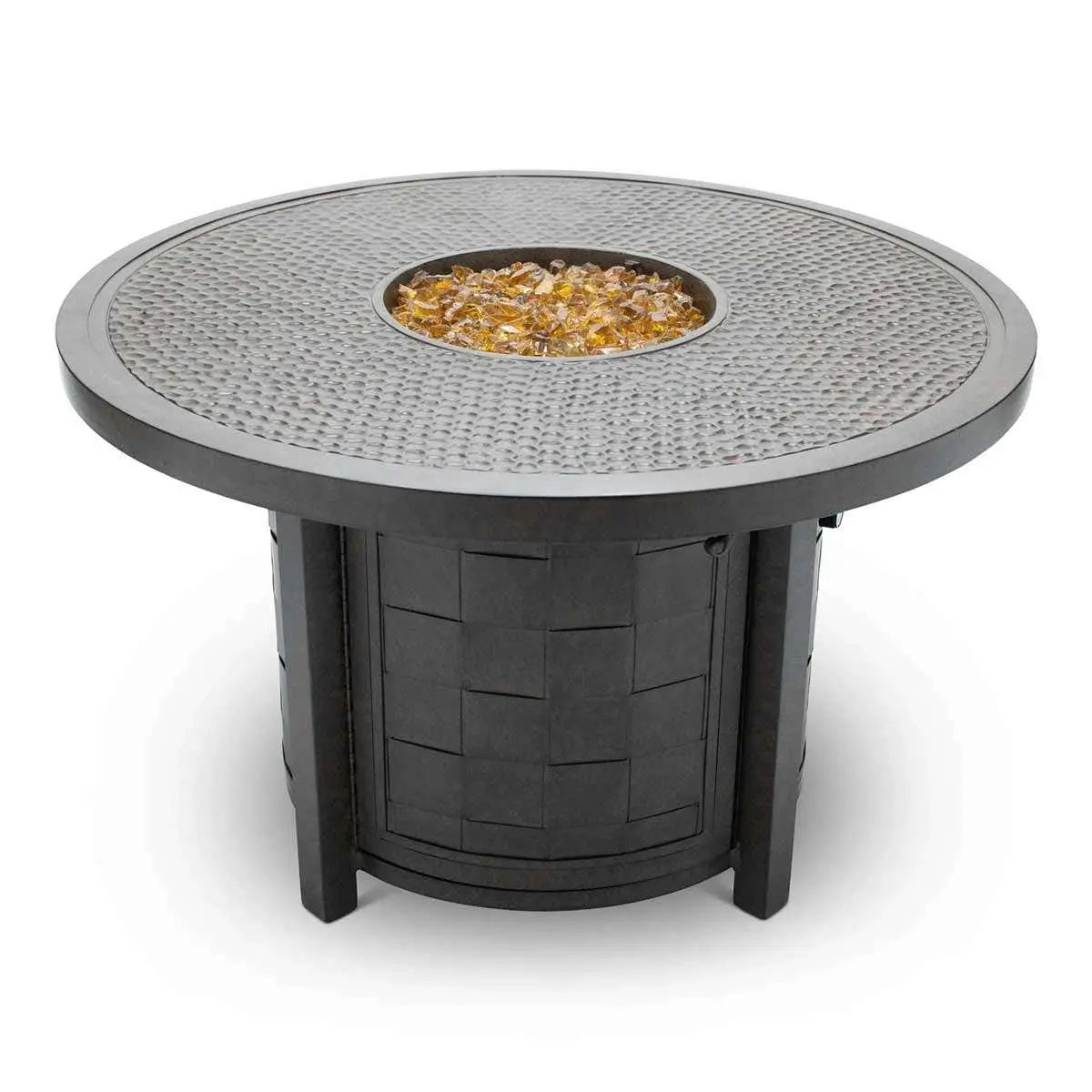 Castelle Classical 40" Round Fire Pit with Forged Top and Antique Dark Rum Finish