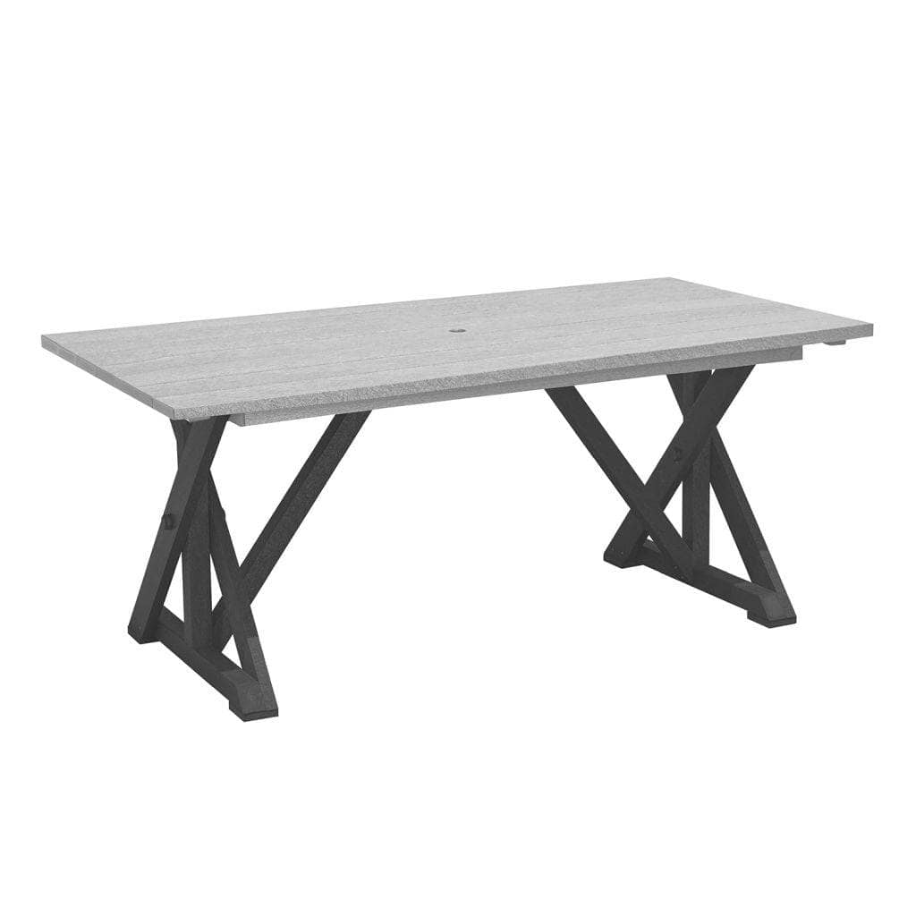 CR Plastic Harvest Wide Dining Table in Light Grey and Slate Grey