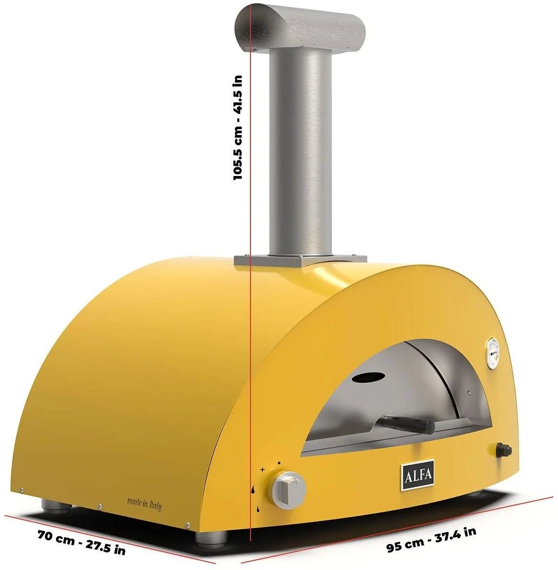 Alfa Moderno 2 Pizze Wood - Fired Pizza Oven - Fire Yellow - FXMD-2P-LGIA