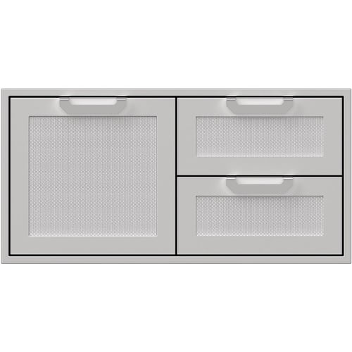 Hestan 42" Double Drawer & Storage Door Combo Recessed Marquise Acc - Marshmallow