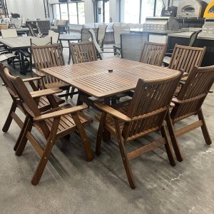 Local Special: Jensen 53" Square Beechworth Dining Table with 8 Governor Dining Chairs