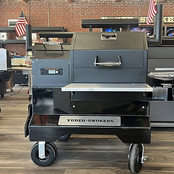 Local Special, Scratch & Dent, Yoder Smokers YS480s Pellet Grill on Black Competition Cart with Storage Drawer