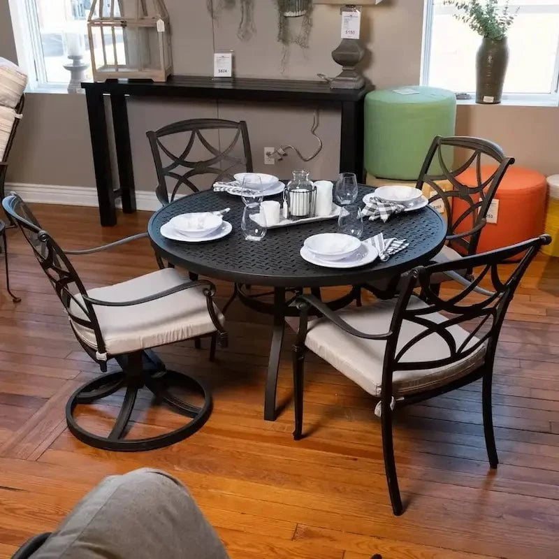 Woodard Dining Table with 4 Wiltshire Dining Chairs | FLOOR MODEL