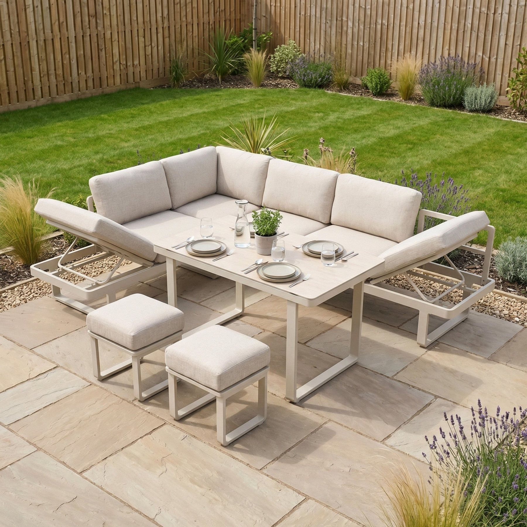 Lyra Corner Dining Set in Latte product detail