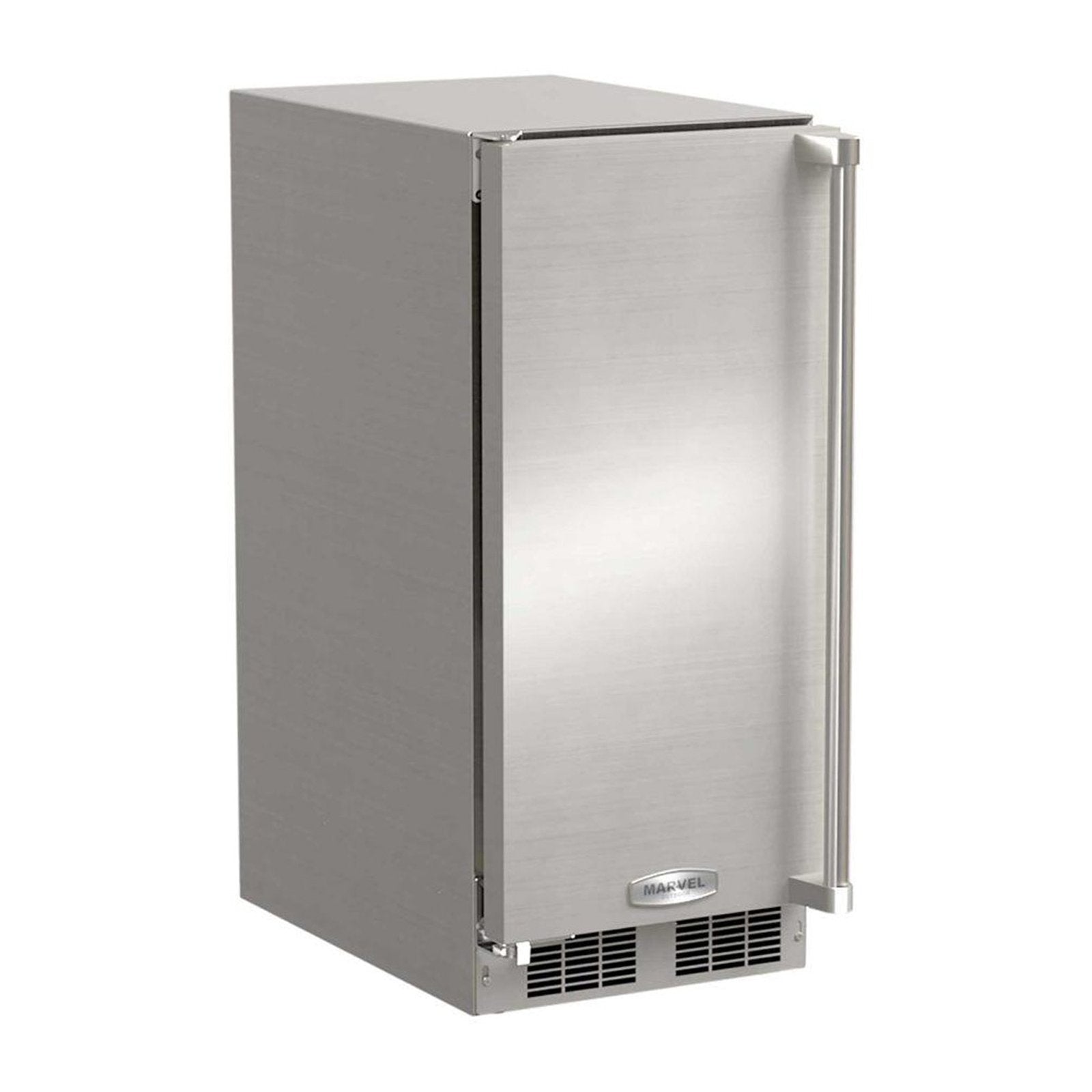 Marvel 15-Inch 39Lb. Outdoor Rated Clear Ice Machine With Installed Drain Pump and Solid Stainless Steel Door (Reversible Hinge) - MOCP215SS01B